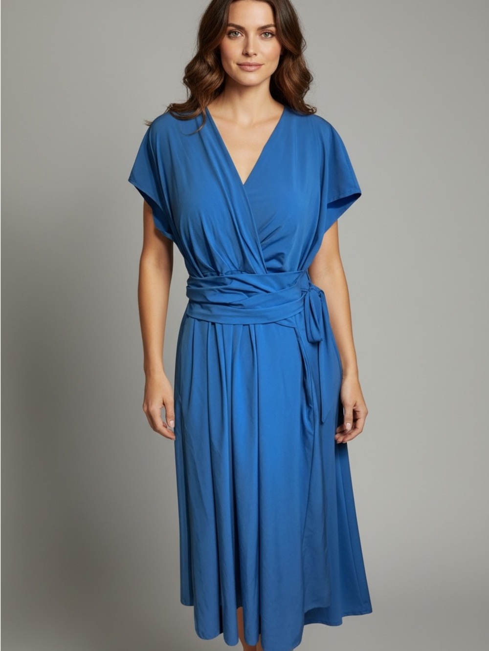 HALARA Blue Wrap Maxi Dress